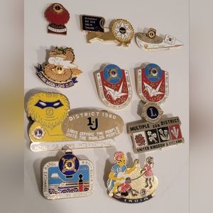 Lions Club International Pins Lot of 10 Pins Great Condition